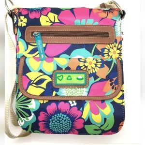 Lily Bloom Floral Fiesta Cameron Crossbody Bag with built-in Padded Tablet Case.